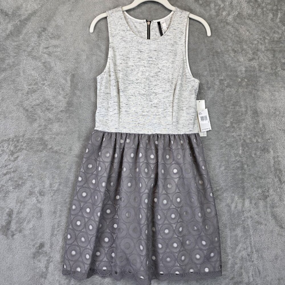 Kensie Dress Womens Small Sleeveless Lace Overlay Circle Fit Flare New With Tags